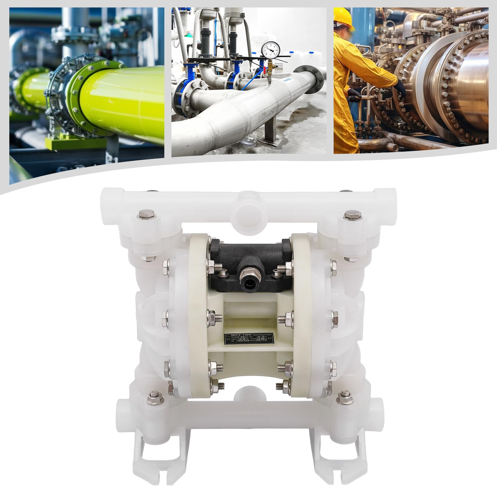 Bomba de diafragma, bomba de diafragma accionada por aire, bomba neumática de diafragma de plástico técnico, para la construcción, petróleo, química, farmacéutica y energía diversos
