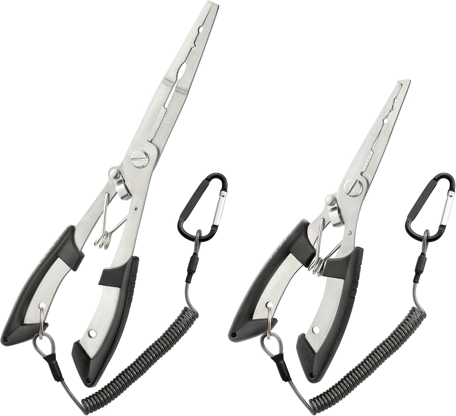 2PCS Stainless Steel Fishing Pliers with Lanyard, HIA Needle Nose Pliers Fishing Hook Remover, Great for Saltwater and Freshwater