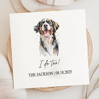 Luxury Custom Dog Outline Wedding Napkins, Personalized Pet Cocktail Napkins, Wedding Favors for Pet Lovers, Engagement Party Decor, Engagement Party Bridal Showers Style 5