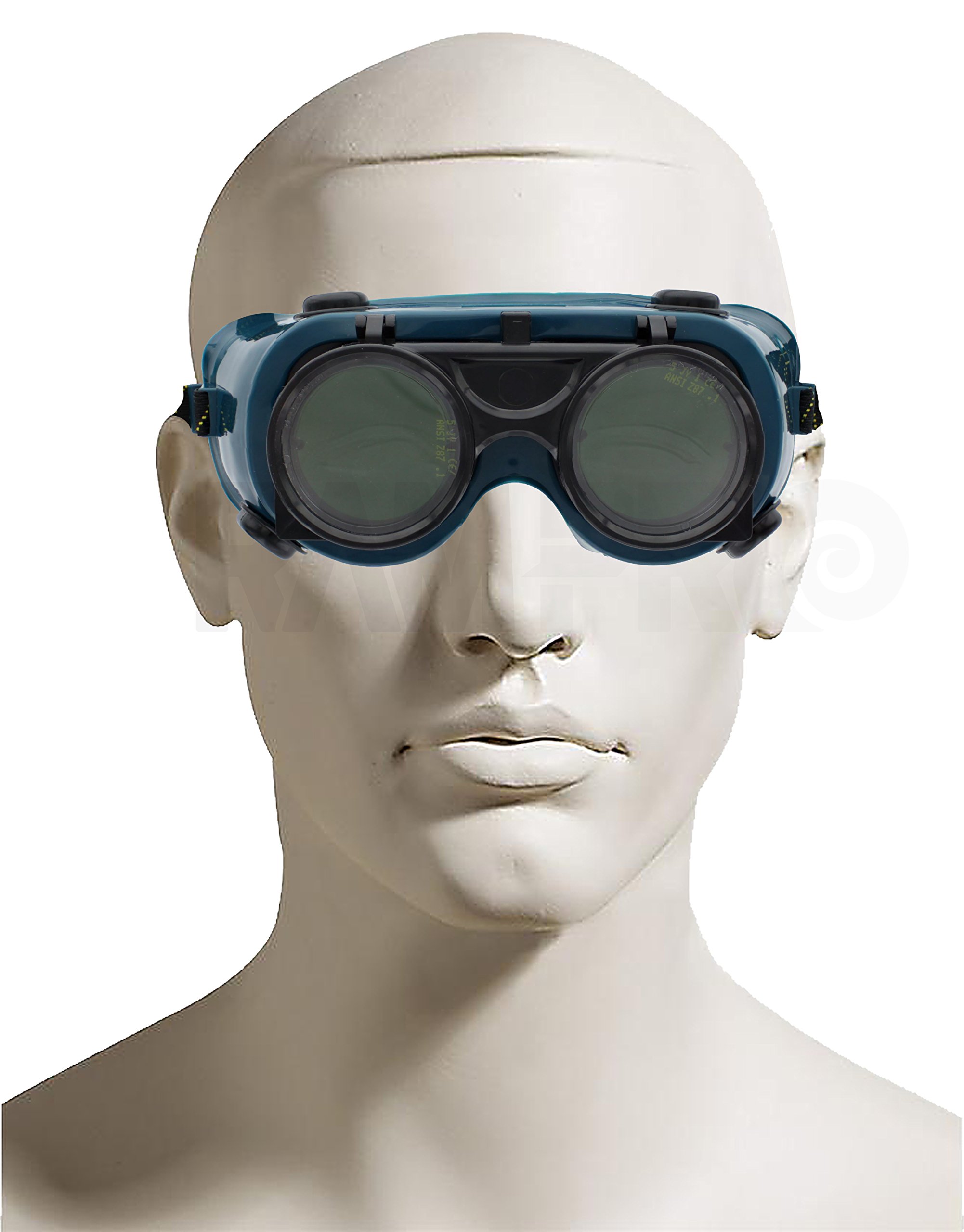 RAMPRO FlipUp Front Welding Goggles 50mm Eye Cups, Oxy