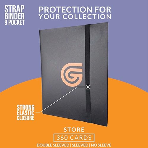 Miniatura 5 de Carpeta de tarjetas coleccionables - Carpeta de álbum de tarjetas - Carga lateral para TCG (9 bolsillos, negro)