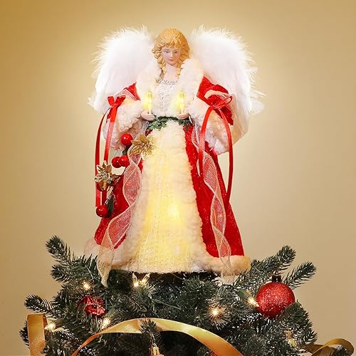 Miniatura 26 de Luxspire Decoración para árbol de Navidad, estrella iluminada 3D con enchufe USB y control remoto, luces de estrella para árbol de Navidad de 9.6