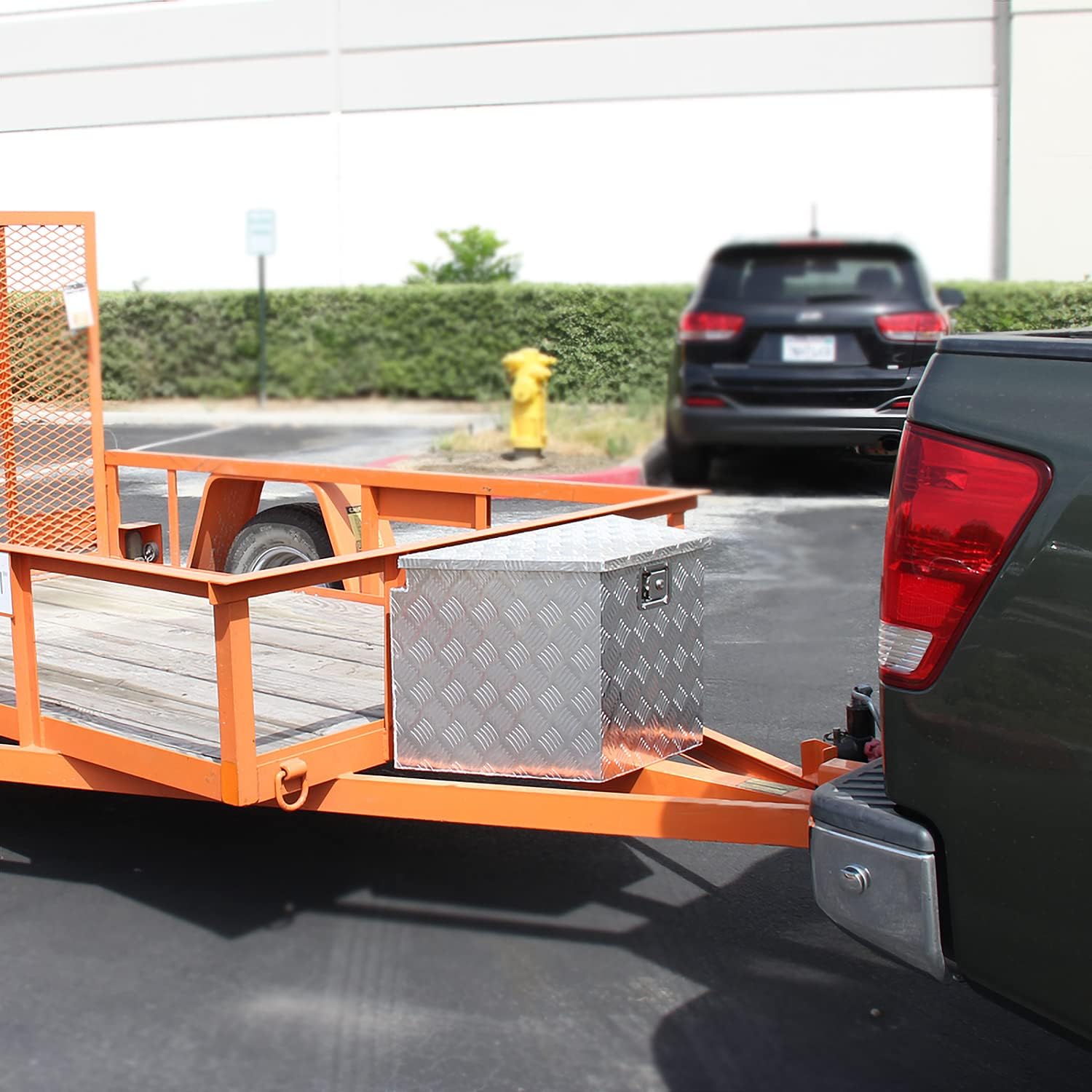 SPEC-D TUNING 29"x16"x18" Heavy Duty Aluminum Tool Box Truck Utility Chest Storage with Lock & Key For Pickup Truck Bed, RV Trailer