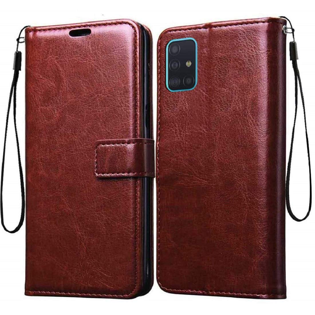 Casotec Flip Cover for Samsung Galaxy A51 | Premium Leather Finish | Inbuilt Pockets & Stand | Flip Case for Samsung Galaxy A51 (Brown) (B0861B2CT9) Amazon Price History, Amazon Price Tracker
