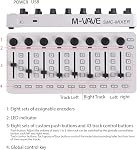 USB MIDI Controller with 43 Buttons, 8 Knobs and Bluetooth | Control music production with a portable MIDI controller featuring customizable buttons, knobs and Bluetooth connectivity.