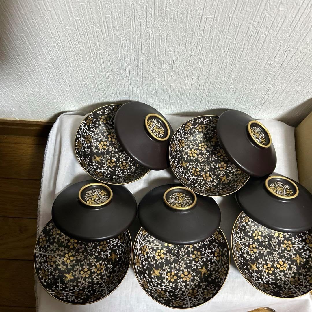 輪島塗 秋草蒔絵丸型菓子器 漆器 菓子器 楕円形 金箔 花柄 輪島塗 秋草