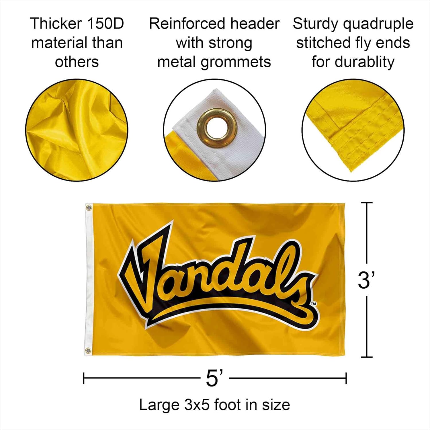 Idaho Vandals Gold Large Grommet Banner Flag