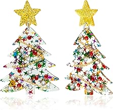 Christmas Tree Earrings Acrylic Christmas Earrings for Women Xmas Drop Dangle Earring Christmas Jewelry Gift