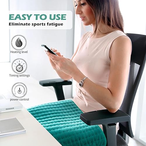 Vista 4 de Almohadilla térmica para espalda, cuello, dolor de hombros y calambres, almohadillas de calefacción eléctricas con apagado automático, opciones
