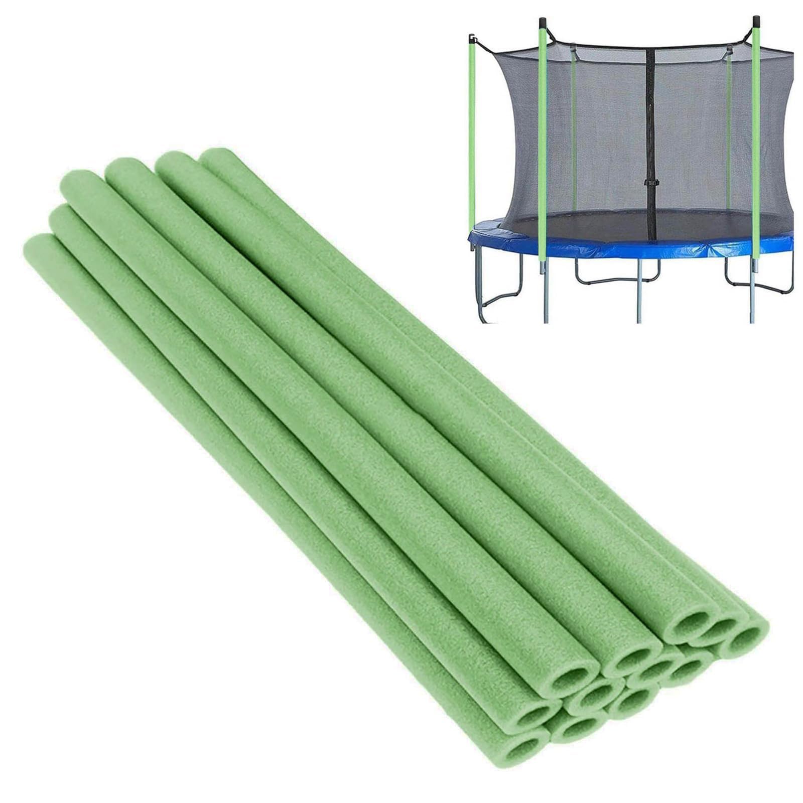 12pcs Trampoline Pole Foam Sleeves 88cm Length, Waterproof Round Foam Tube Protective Trampoline Spring Cover Padding, Trampoline Poles Replacement Accessories for with 2.5cm-2.6cm Diamete (Green)