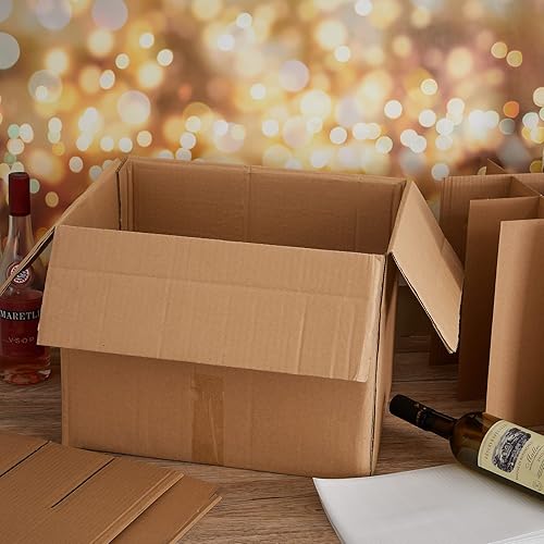 Miniatura 6 de Cajas de embalaje para mudanzas, caja de envío de 16 x 12 x 12 pulgadas, incluye 10 divisores de corrugado con 24 bolsas de espuma para mudanza, kit