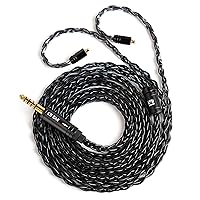 Vista 32 de KBEAR - Cable IEM de repuesto de 2 pines con micrófono, 4 núcleos de cobre puro HiFi, cable de actualización desmontable con enchufe de 3.5mm