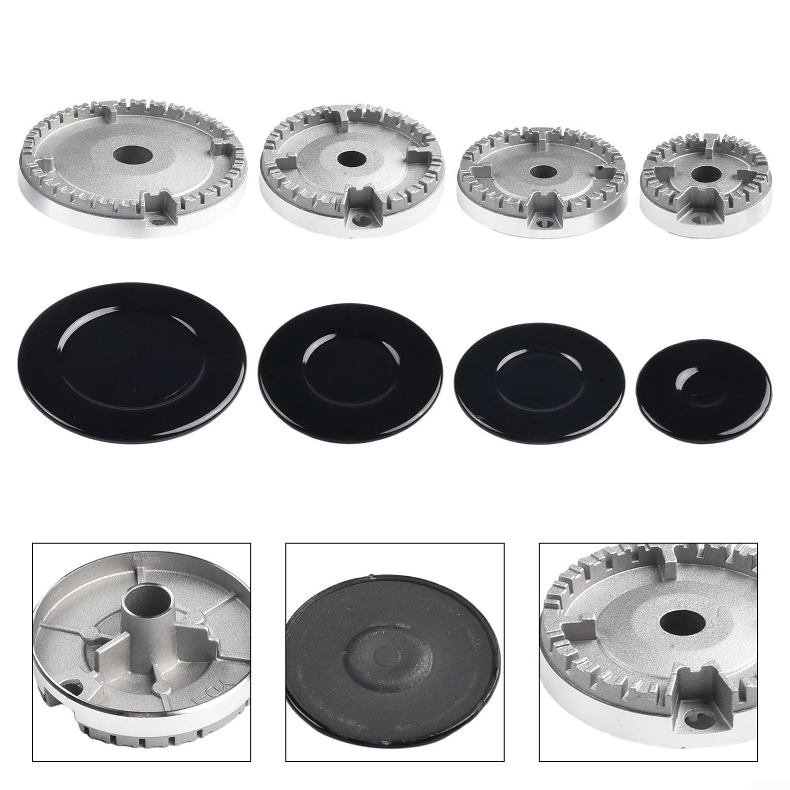 Herd Hut Set, Herd Hut Set Herd Deckel Herd Brenner Upgrade Ofen Gas Krone Flamme Kappe Gasbrenner Flamme Kappe für Gasherd Brenner (Flach)