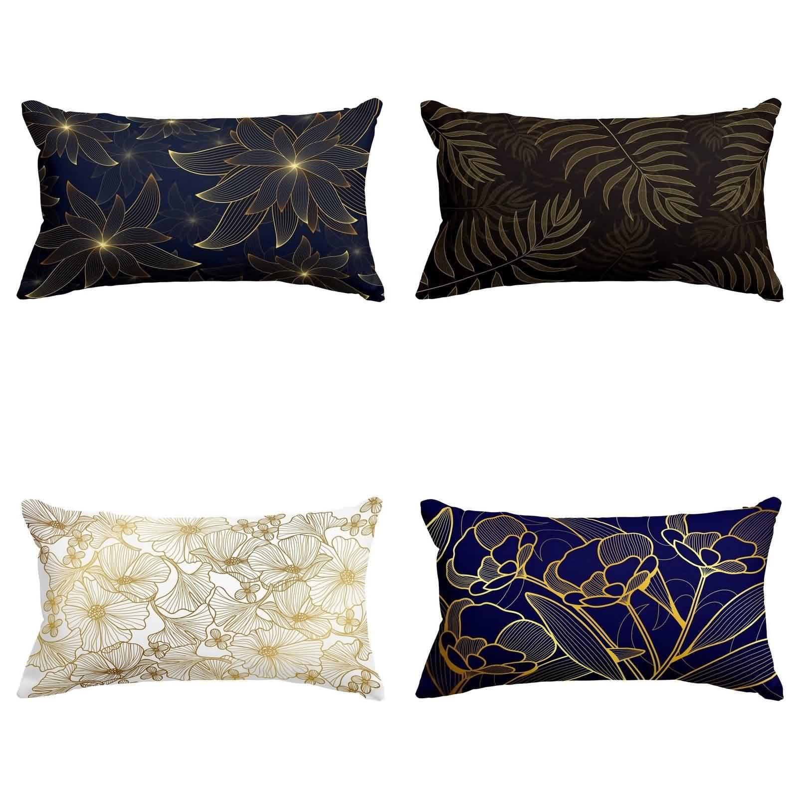 Housse coussin jungle impérmeable 50x75cm pour canapé lot de 4