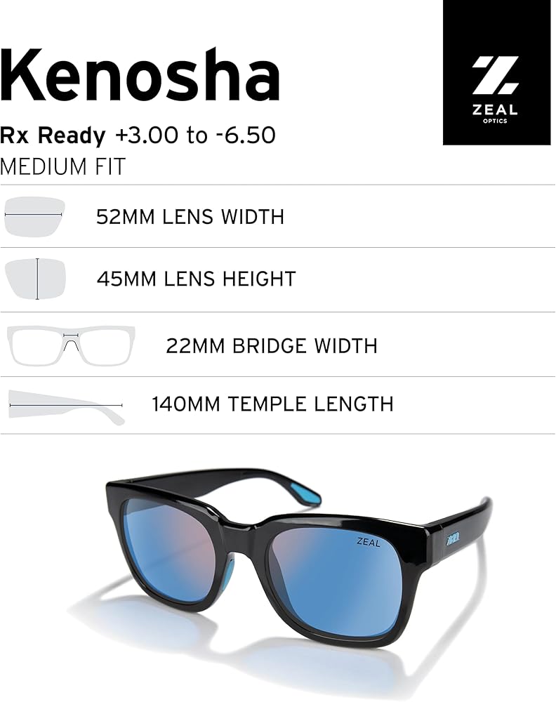 Amazon.com: Zeal Optics Kenosha Rectangle Sunglasses Unisex