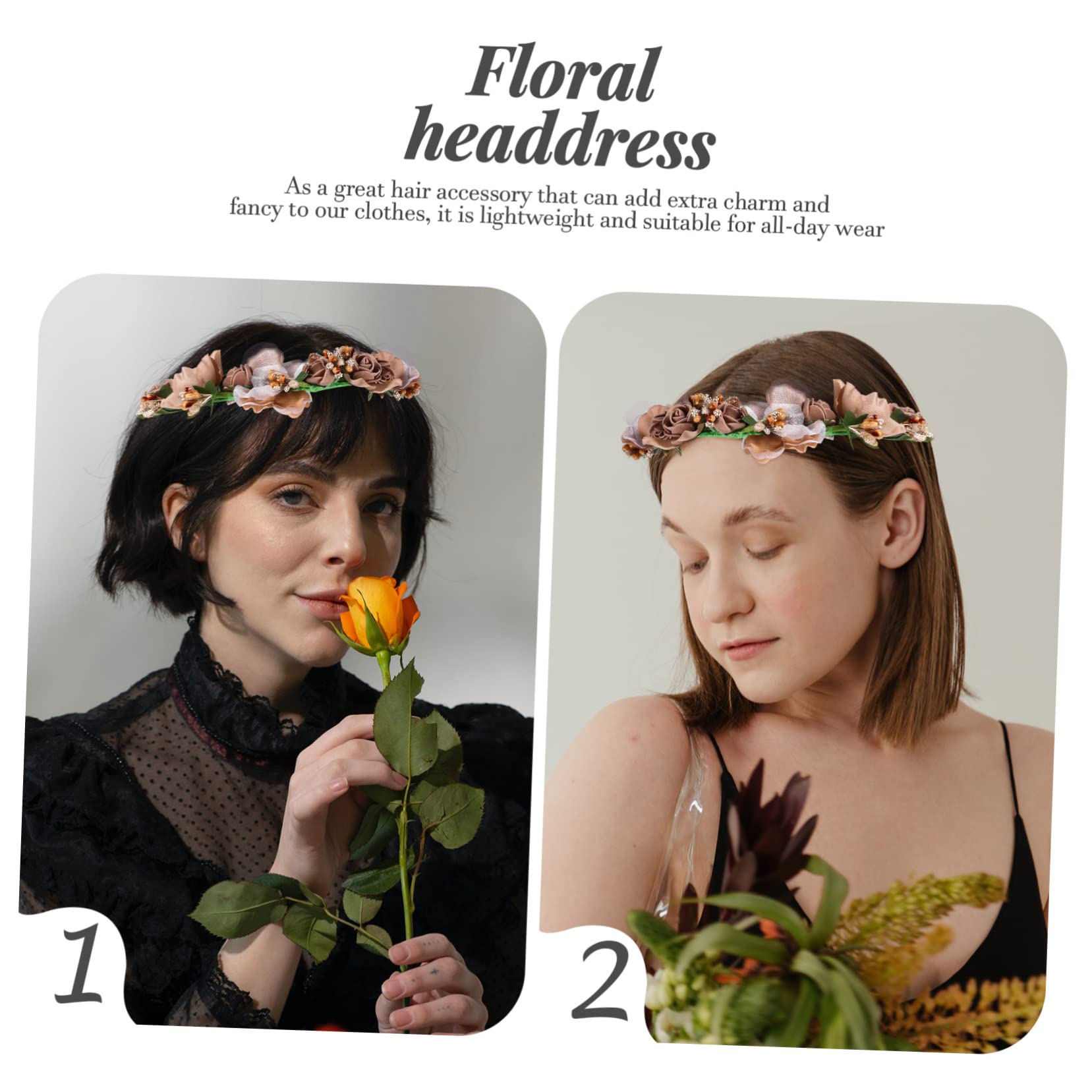Beaupretty 5piezas Diadema Floral Para Novia Tocado De Boda Accesorio Elegante Para Ceremonias Para Fotografía y Eventos Especiales
