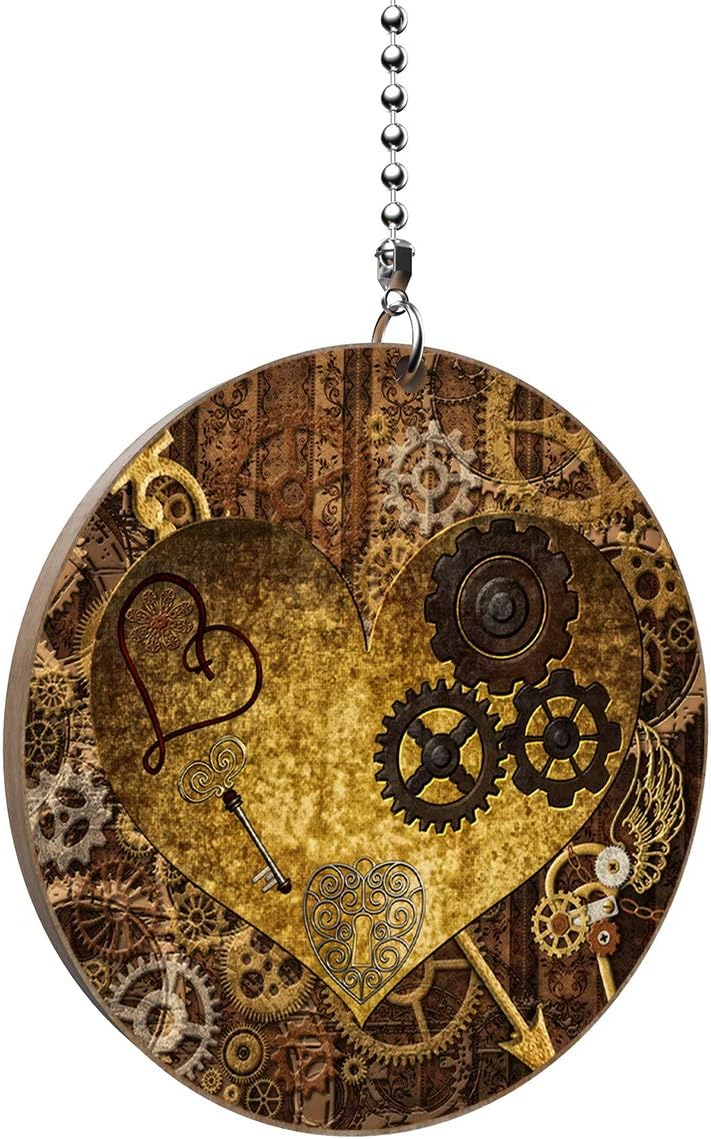 Steampunk Heart Hardwood Fan/Light Pull