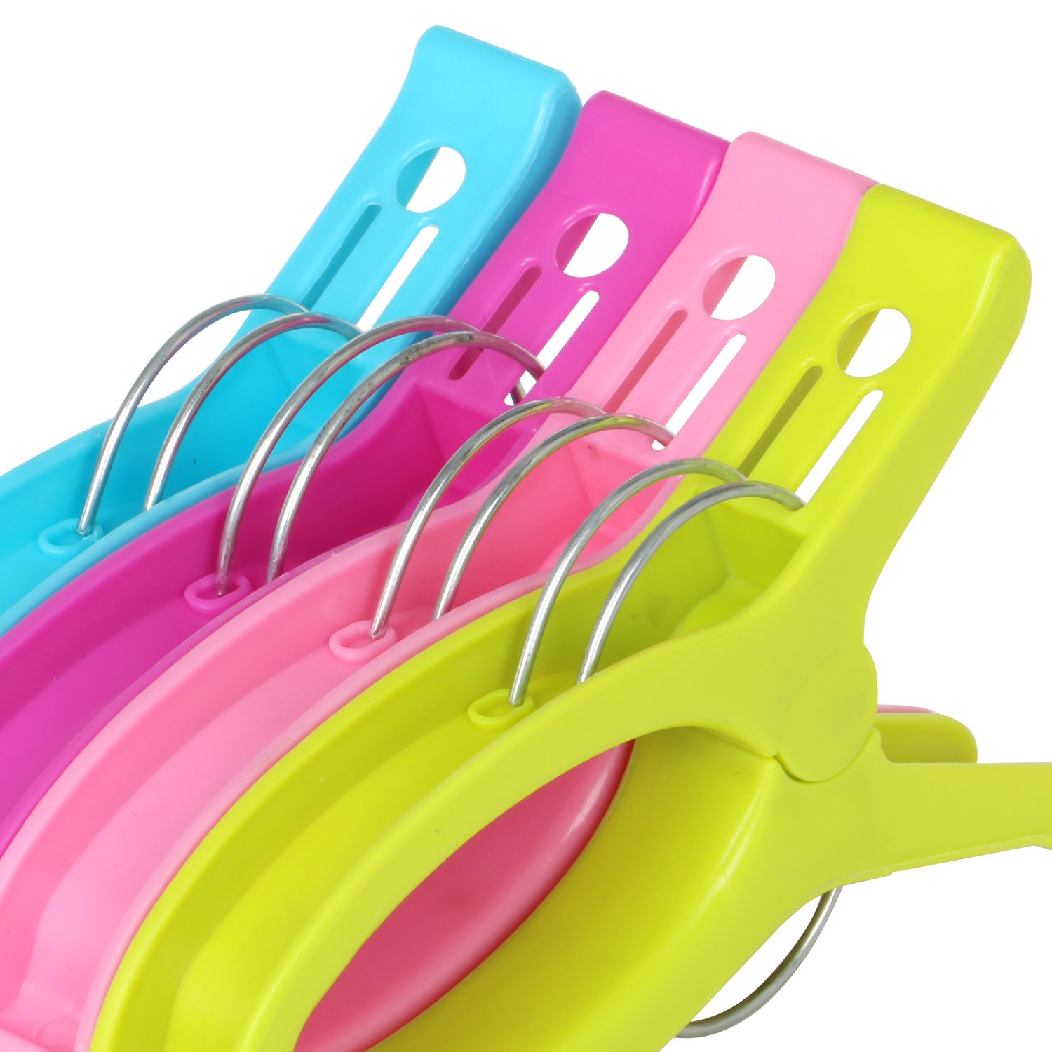 TRIXES 4 x Large HQ Assorted Colour Beach Towel Pegs Secure Sun