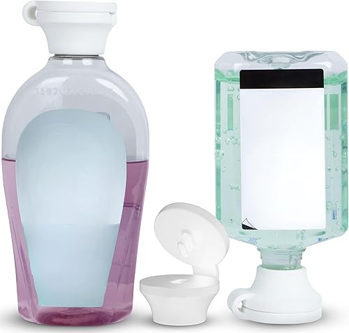 Tapa de vaciado de botellas para el hogar y el baño, práctico diseño abatible para vaciar botellas con bomba (paquete de 6, dos pequeñas, medianas y