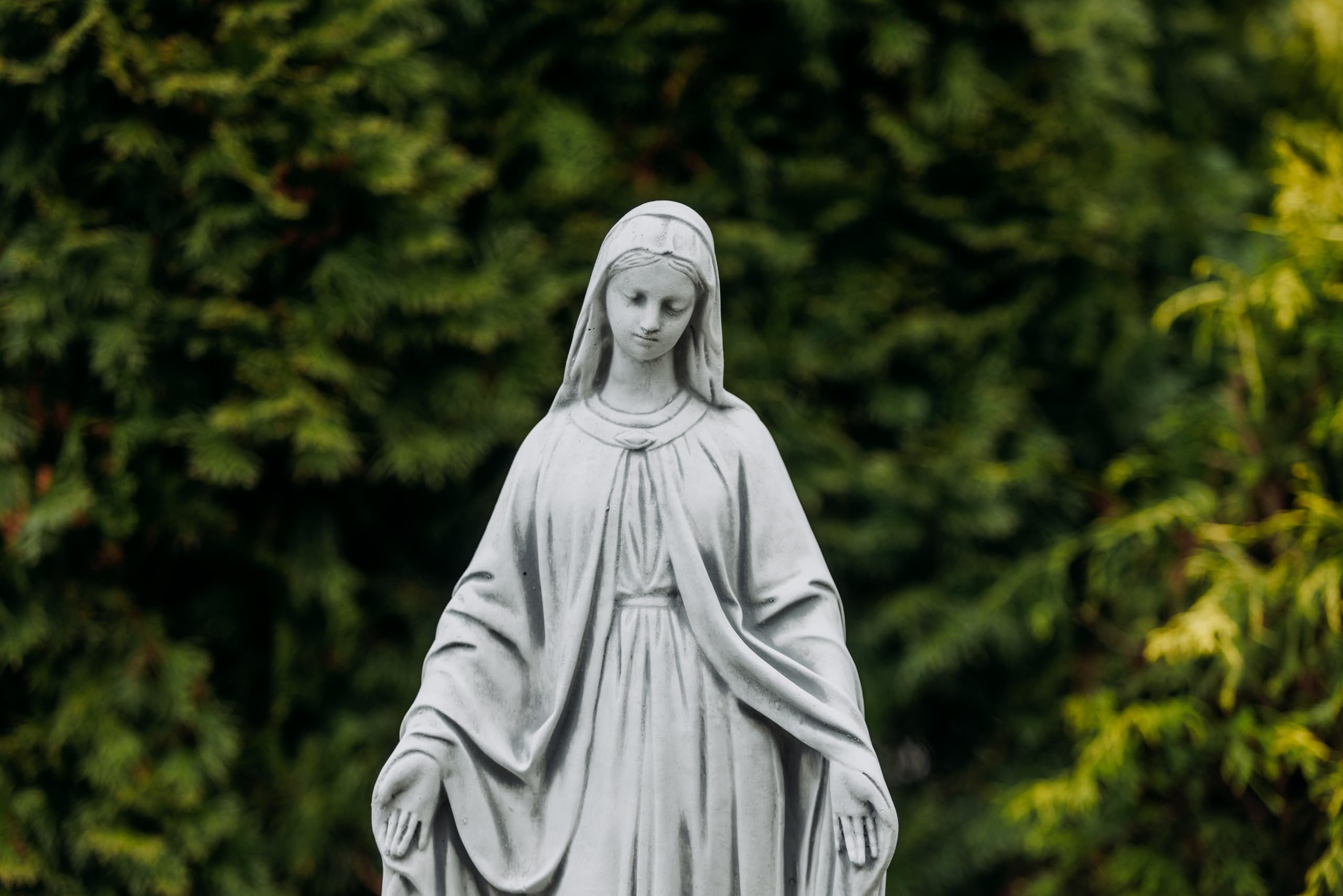gartendekoparadies.de Statue Madonna Mutter Maria, Steinfigur, H. 63 cm, 16 kg, Grau, frostsicher aus Steinguss für Außenbereich