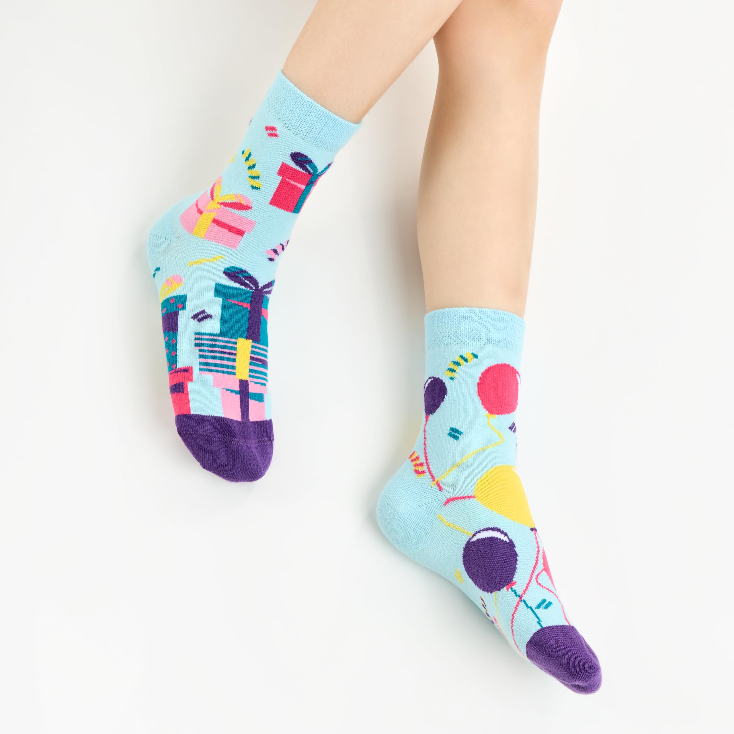 Dedoles Calzini Unisex Donna Uomo & Bambini Calze Cotone con tanti Design divertenti Calcio Bicicletta Piante Cavalli Regalo sinistra destra diversi