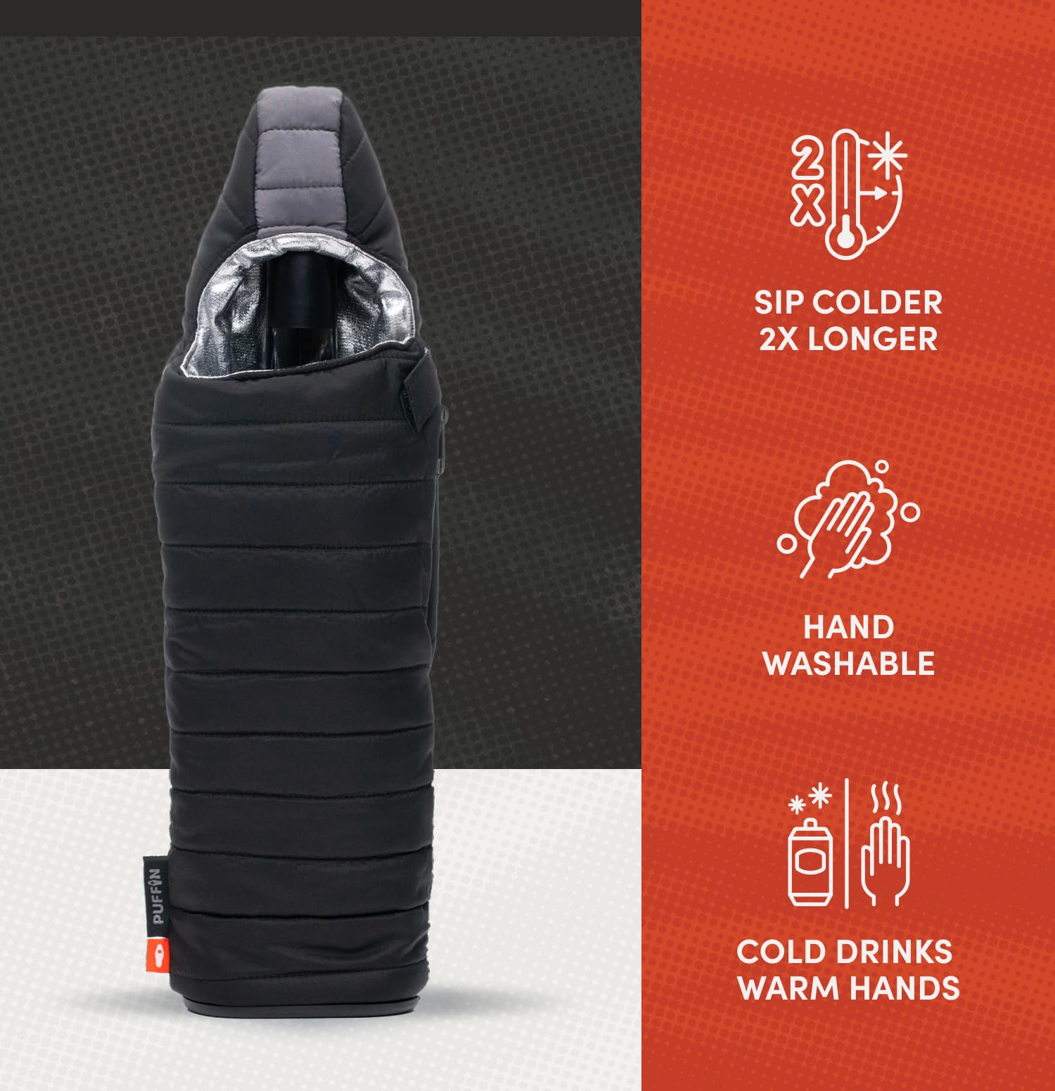 Puffin Caddy Wine Bag Insulated Wine Bottle Cooler, 750 ml - Black & Pewter — Amazon image 7