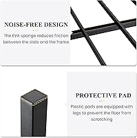 Vista 6 de SHA CERLIN Base de cama de plataforma metálica de tamaño completo de 14 pulgadas con cabecero y pie de cama de madera, base de colchón, no necesita