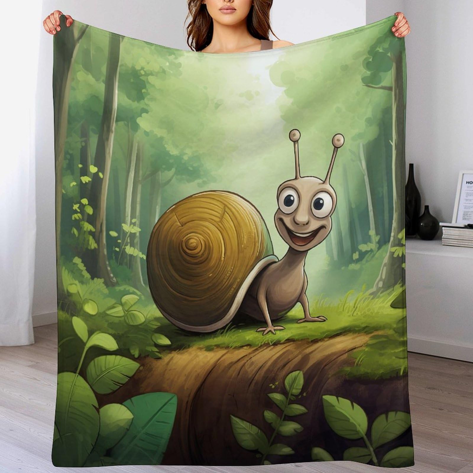 Couverture escargots en flannel douce et respirante pour lit et canapé de 150×200cm