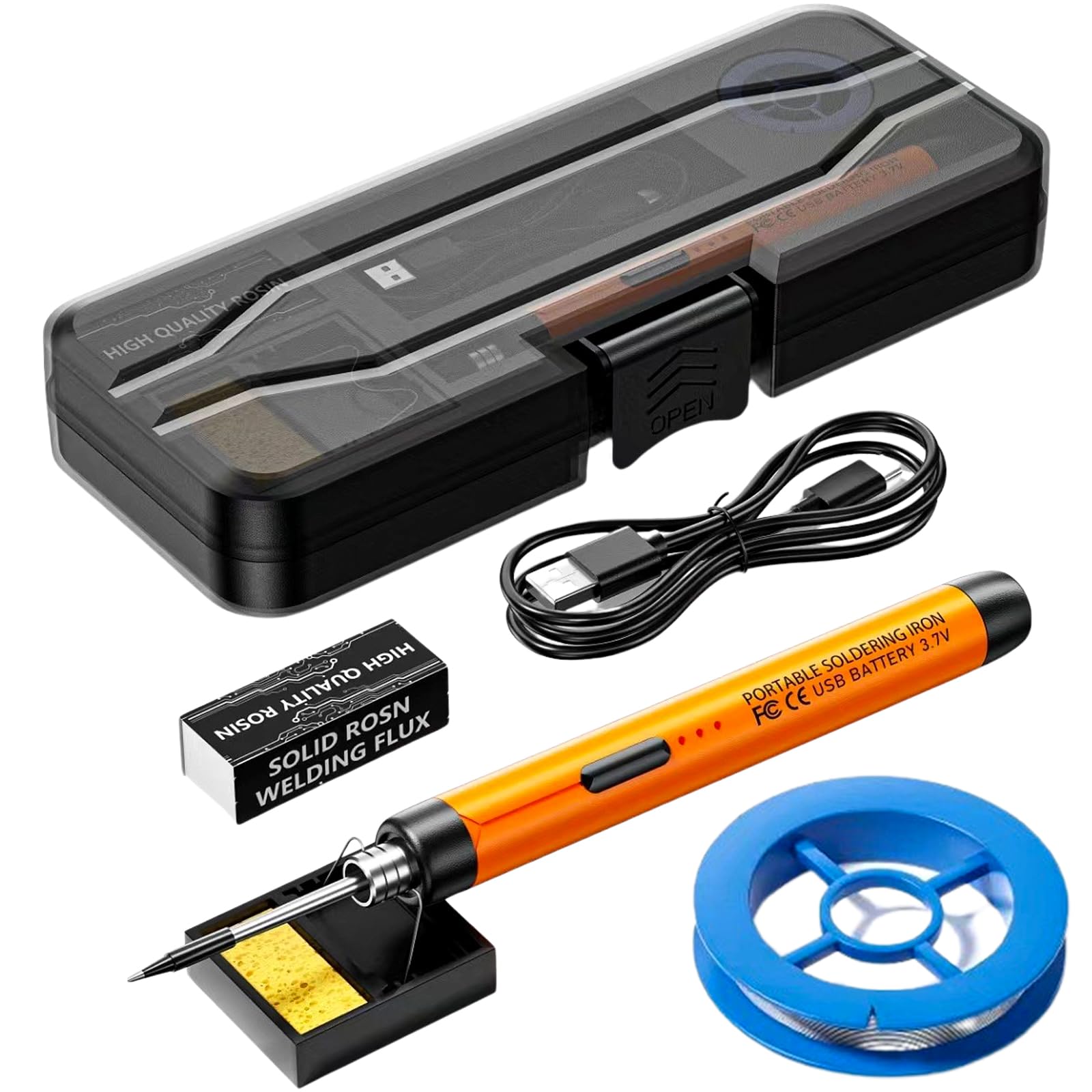 Vaileal USB Soldeerboutset – Draadloos Met 800 MAh Accu – 3 Temperatuurstanden (300-450°C) – Type-C Opladen – Compleet Met 3 Soldeerpunten En Opbergkist