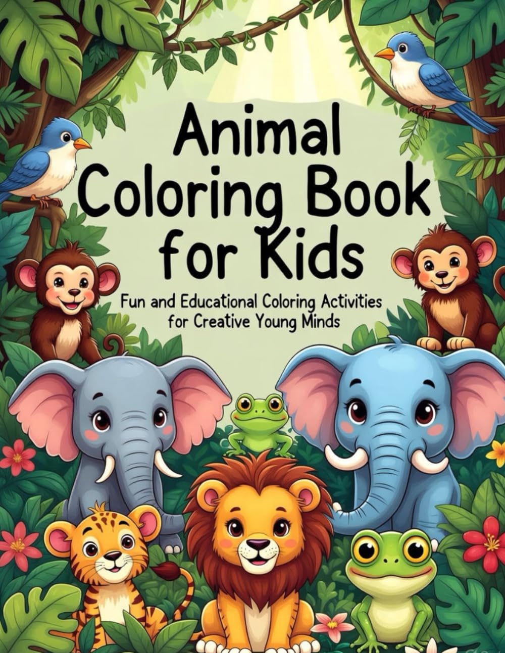Animal Coloring Book For Kids: Cute and Easy Animal Coloring Pages for Fun Learning and Creativity