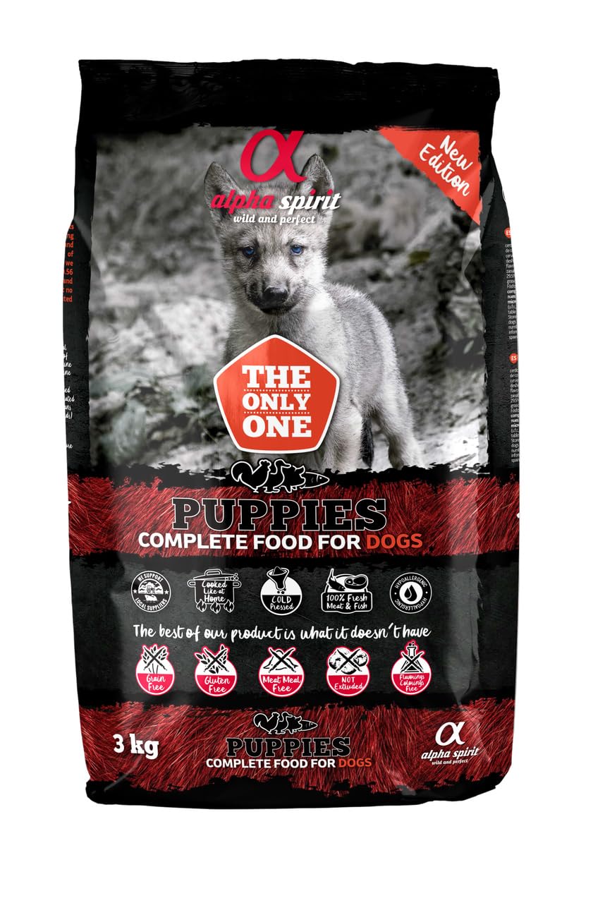 Alpha Spirit Complete Dry Dog Food for Puppies | The Only One | Ideal For Puppies | Natural | Protein Rich | Gluten Free | Grain Free | Suitable For All Dog Breeds (3kg (Pack of 1))