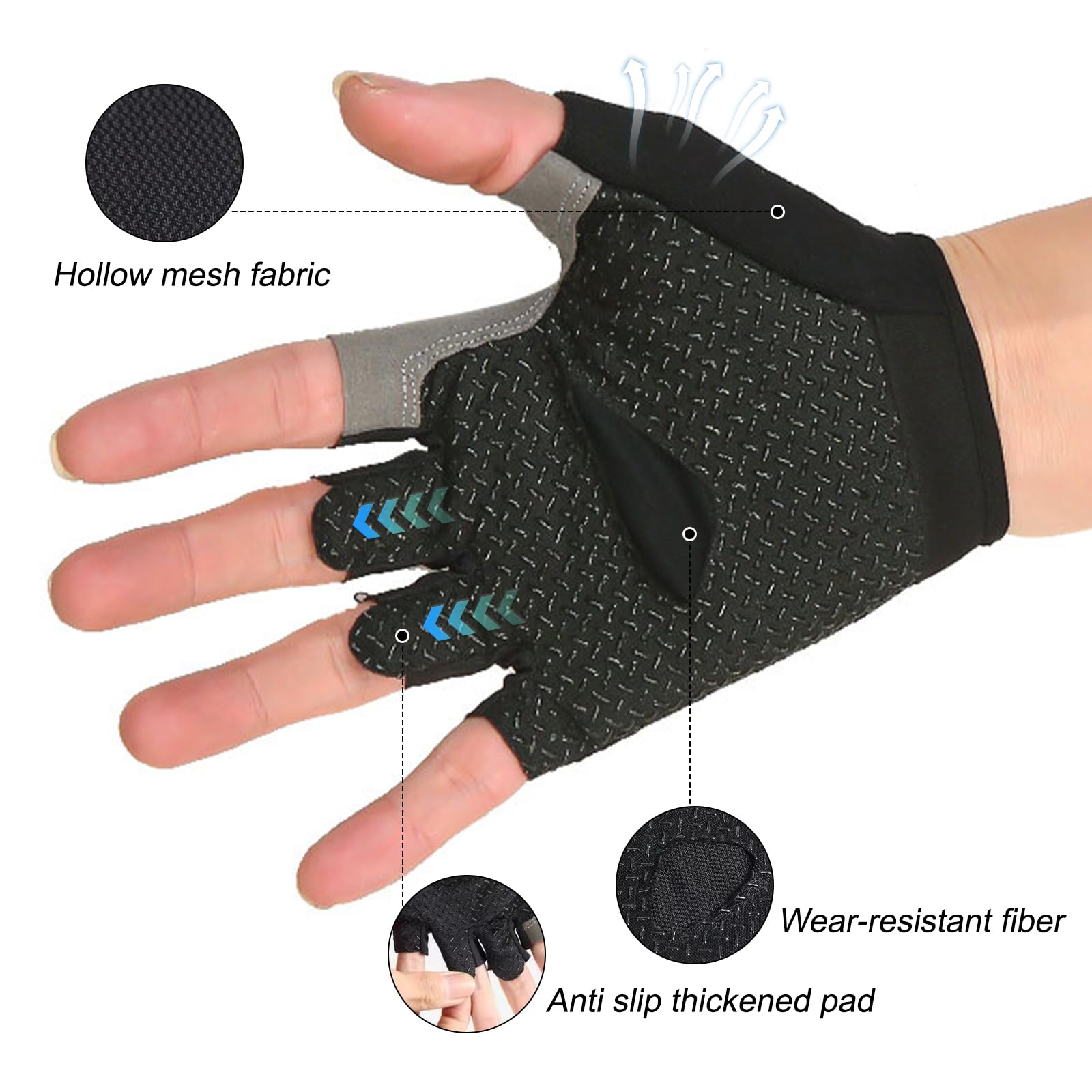 Impugnature Gomma Sollevamento Impugnature Di Sollevamento In Gomma - Guanti Da Allenamento Palestra, Bodybuilding, 1 Paio (2 Cuscinetti) Manubri Palestra Regolabili - Foto 3