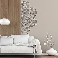 Vista 1 de Calcomanía de pared con diseño de mandala bohemio, para cabecero, decoración de pared de mandala para dormitorio, estudio de yoga, decoración