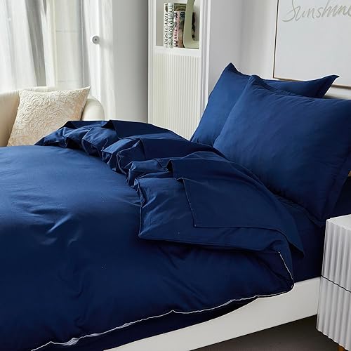 Miniatura 5 de Brandream Juego de funda de edredón para niños, tamaño individualindividual XL, 100% algodón orgánico, 2 piezas, juego de funda de edredón para