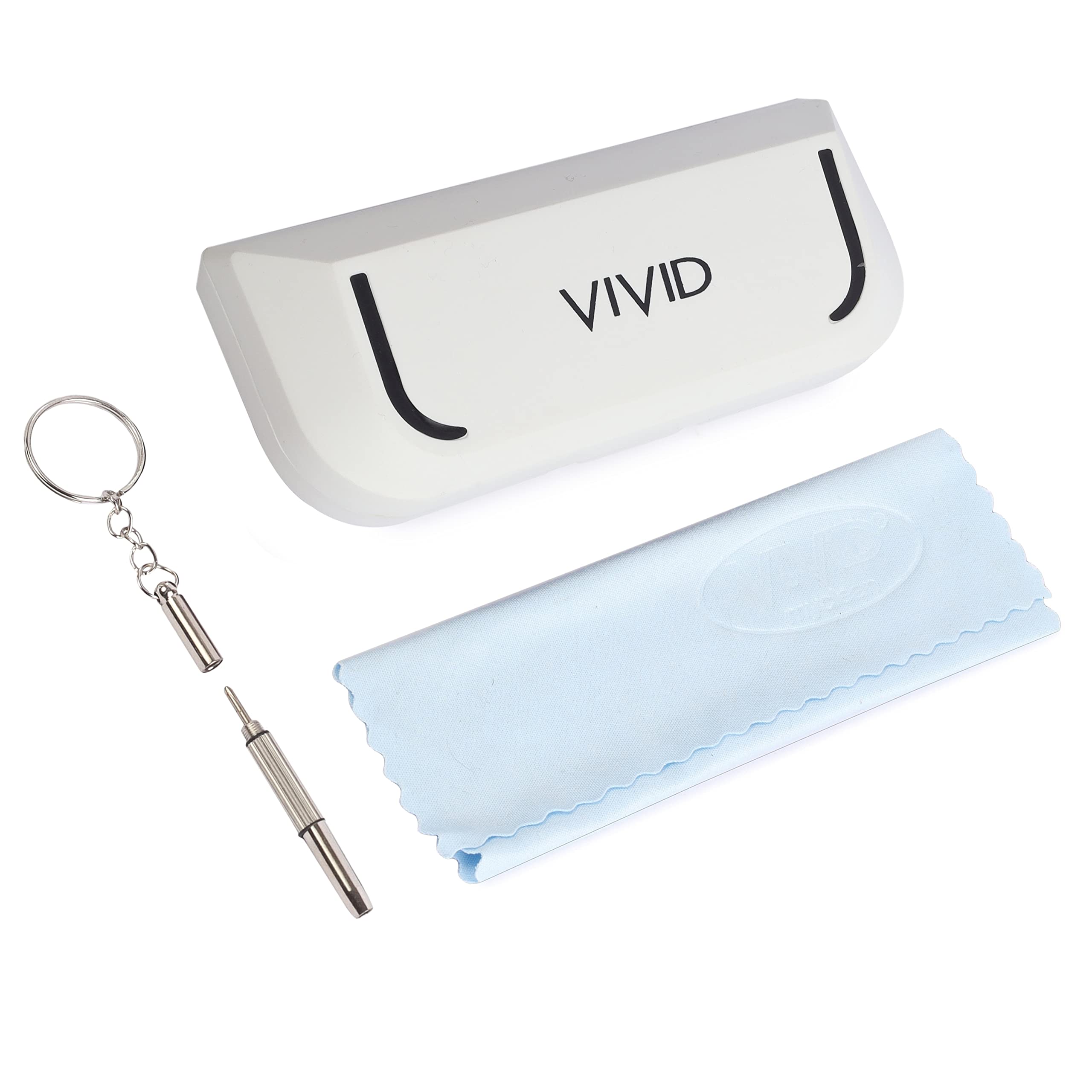 Vision Unisex Adult Lightweight Eyewear Specs Case Cover | Protect Eye Glasses | Chashma Dibbi | Spectacle Box | Closure -Push Button | Plastic | AP-305 | White-3in1