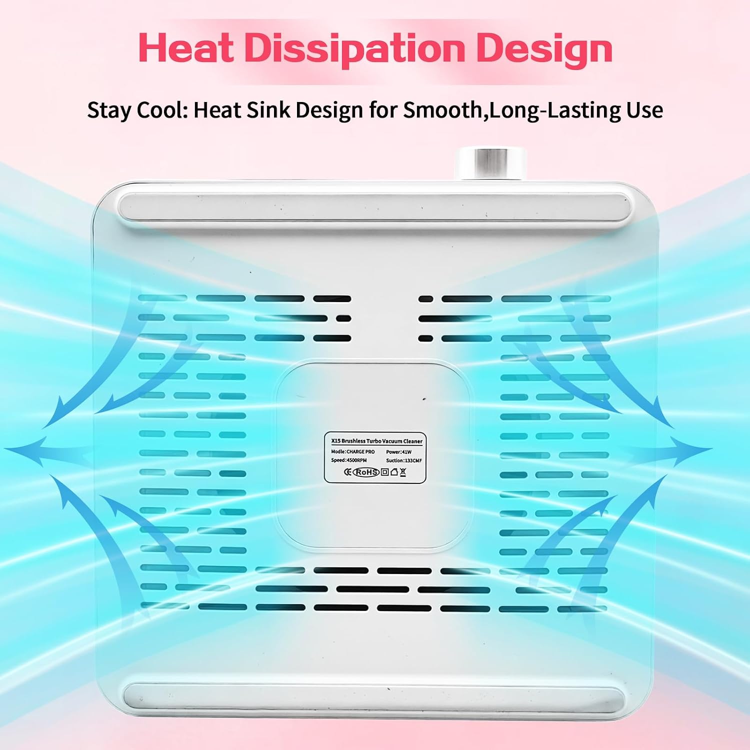 Professional Nail Dust Collector with Powerful Suction Includes 2 Reusable Filters & Nail Dust Brush Ideal for Acrylic, Gel, and Polish Manicures in Salons (White)