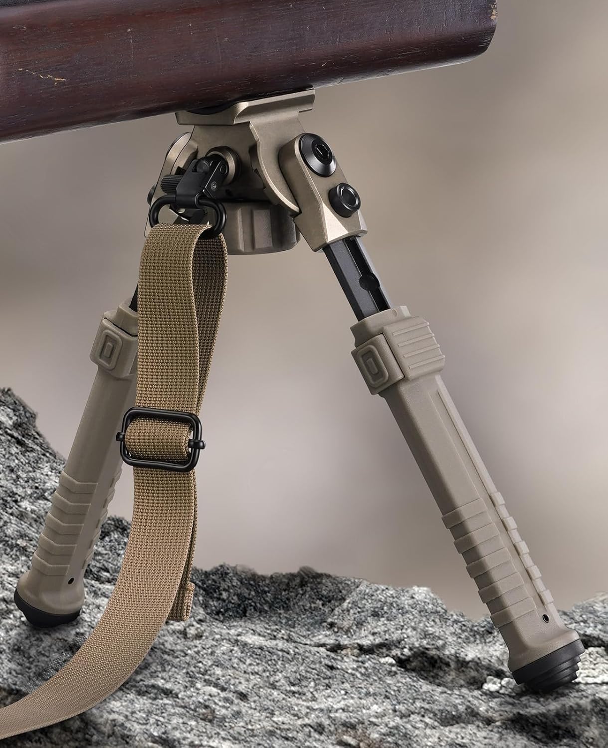 CVLIFE Bipod Mount to Sling Swivel Stud Rifle Bipod, Made of Aluminum and High-Strength Polymer, Adjustable Height and Angle, Stable and Sturdy