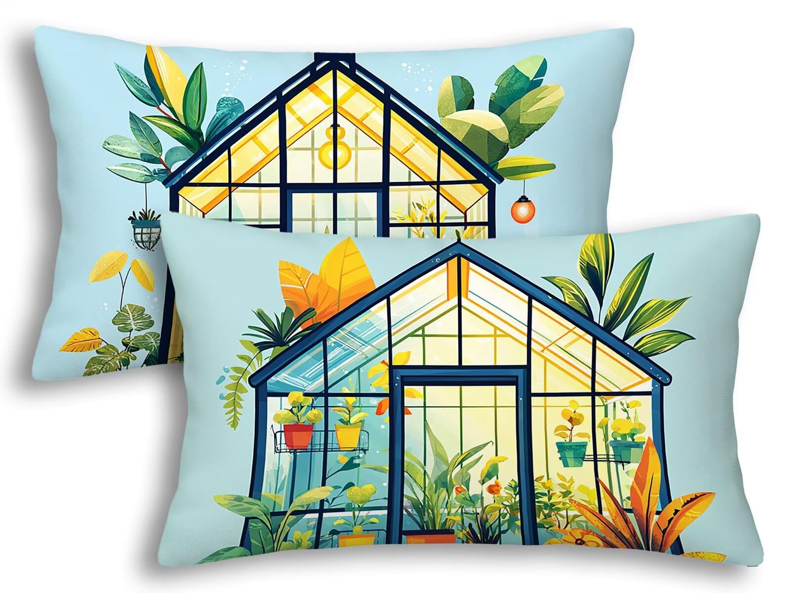 Fundas cojines exterior impermeable 40x80 azul lino decorativas de alta calidad -7799