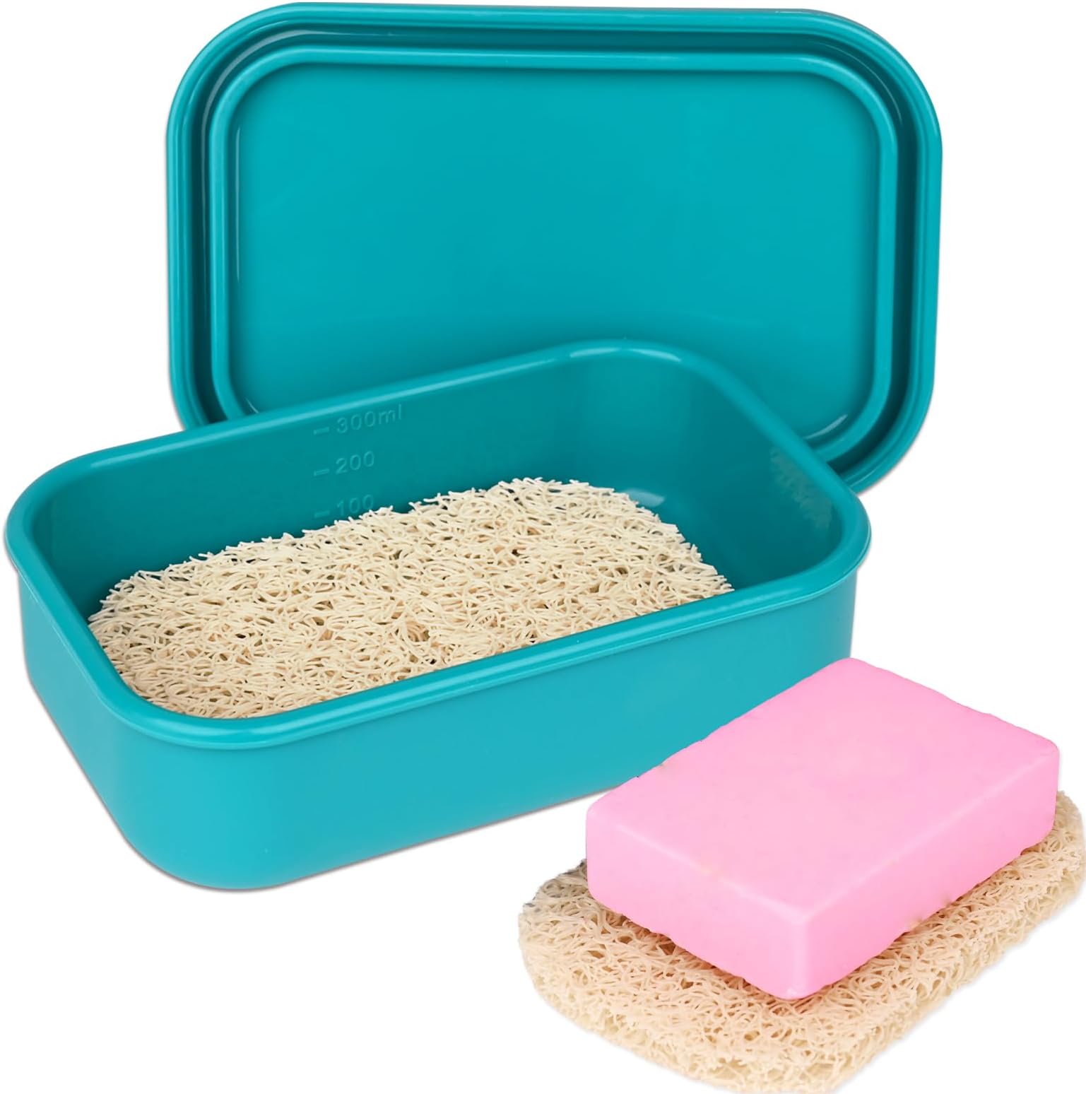 SakollaLeak-Proof Travel Soap Container Silicone Soap Case with 2pcs Draining Layer Large Soap Bar Holder for Travelling, Bathroom, Camping, Gym