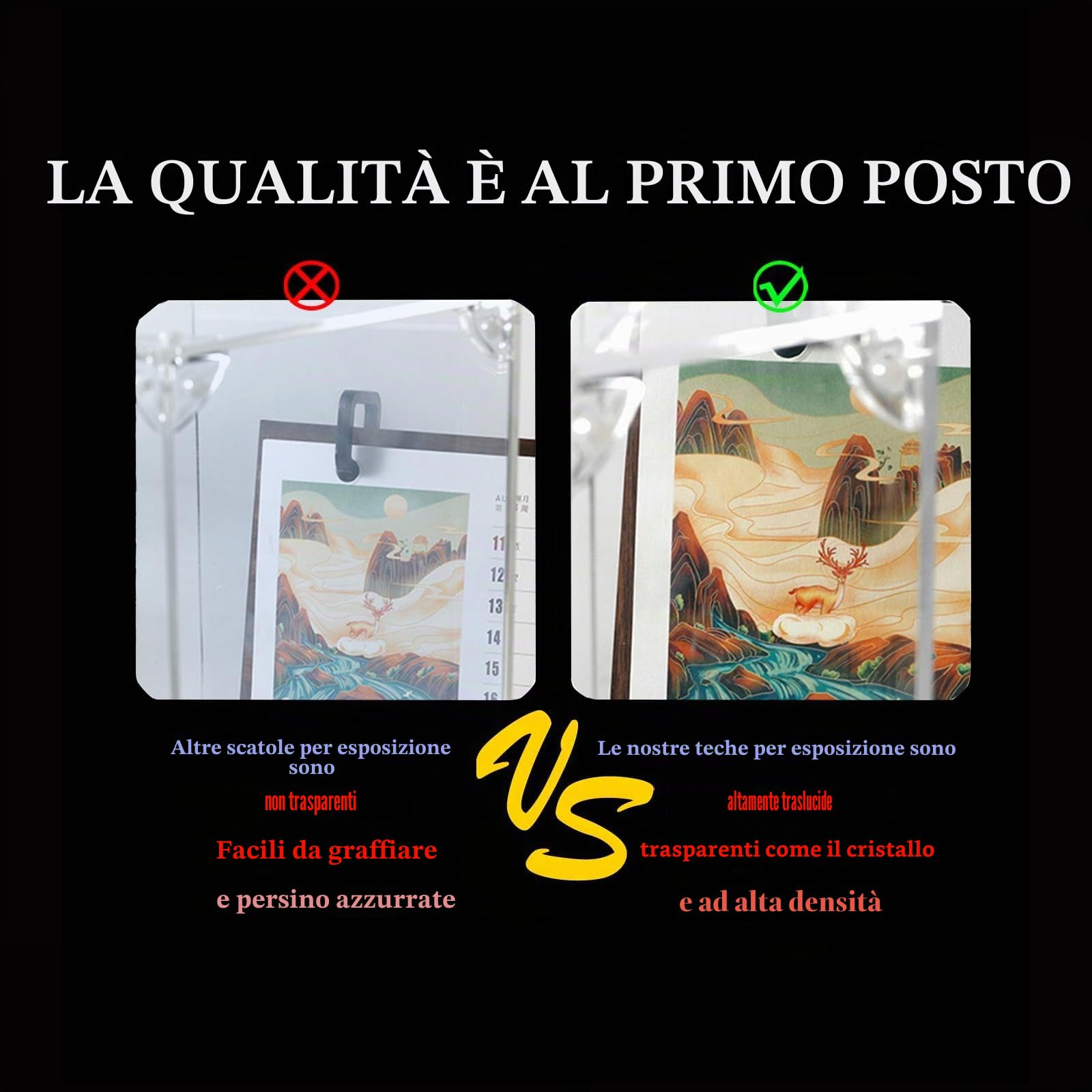 Supporto da parete per LEGO 21333 Van Goghs Notte stellata, vetrina trasparente antipolvere, supporto da parete integrato (modello non incluso)