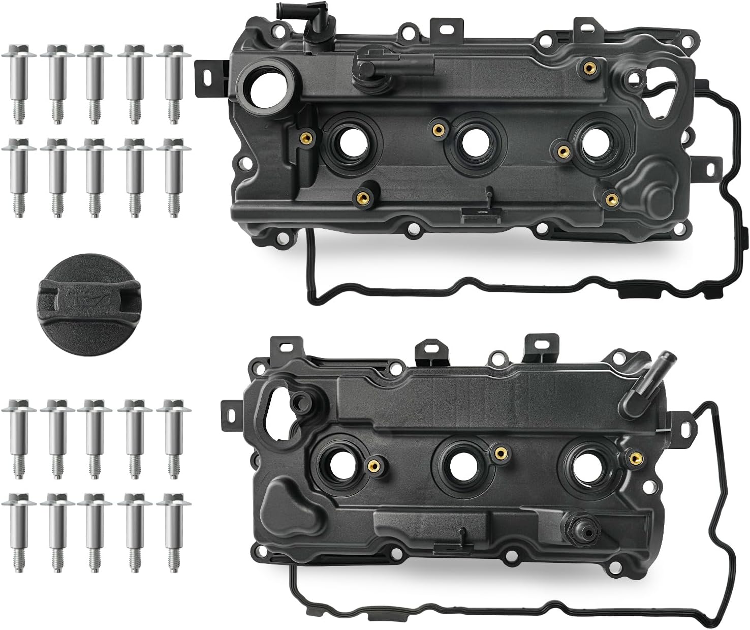 Engine Valve Cover with Gasket & Bolts & Oil Filler Cap Compatible with 2007-2015 Nissan Altima Murano Quest Pathfinder Infiniti QX60 JX35 3.5L Replace 13264-JP01A 13264-JP01B 264-996