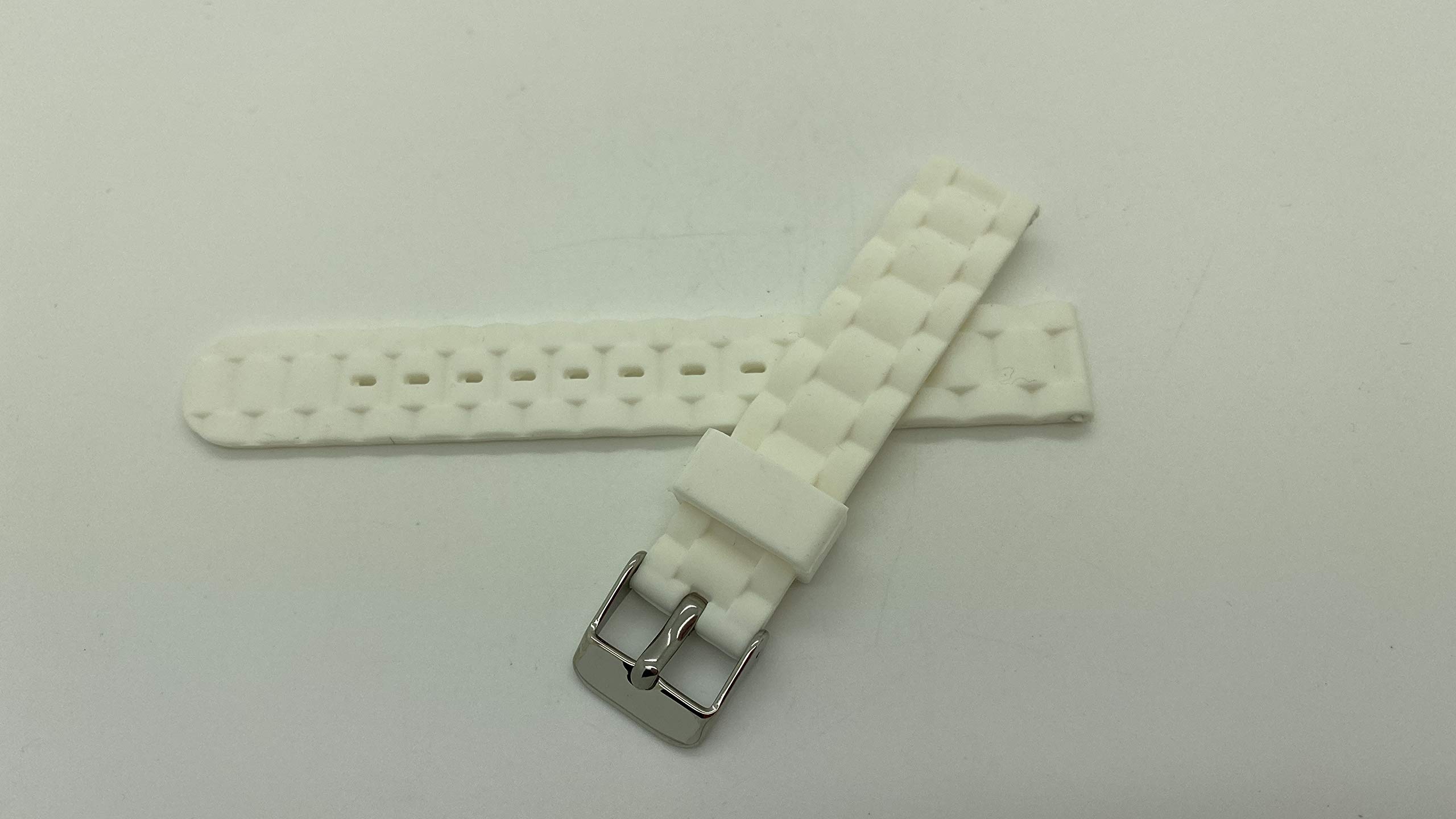16mm Rubber Silicone Watch Band (White)