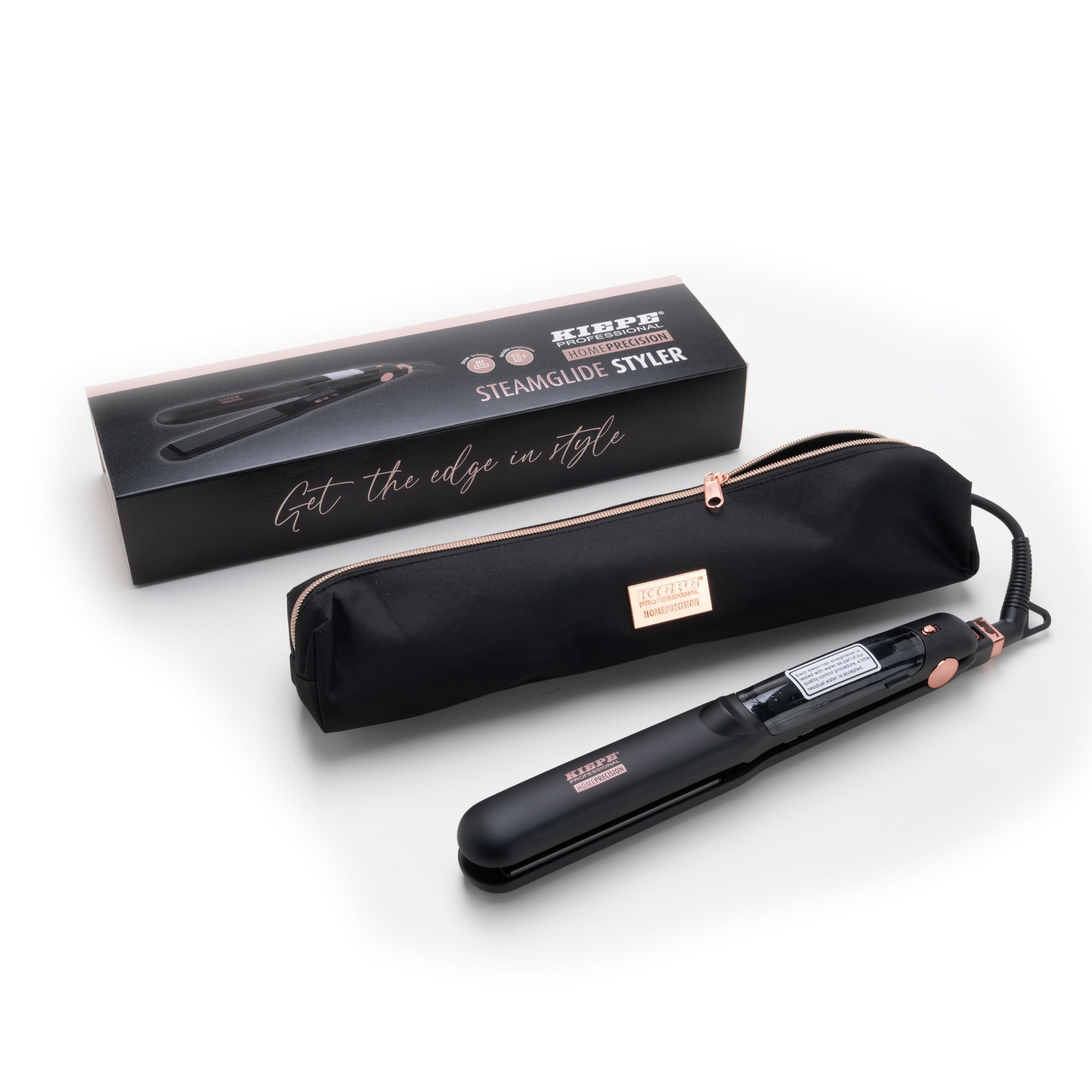 Kiepe 8294 Home Precision Steamglide Styler – Styler delicato a vapore con piastre in ceramica per capelli lisci, lucidi e senza crespi, tecnologia a vapore, temperatura variabile