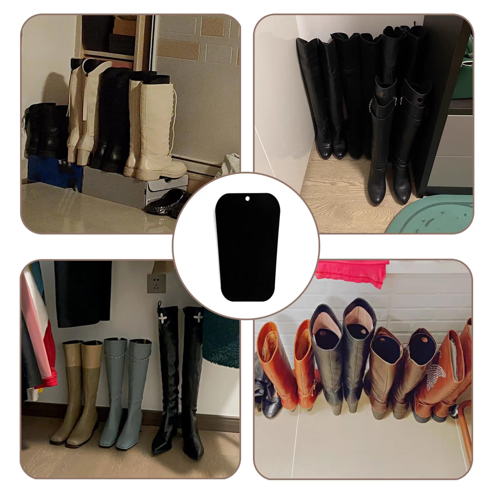 4 pares de insertos de forma de bota reutilizables, inserciones en posición vertical para botas para mantener la forma y evitar curvas y pliegues