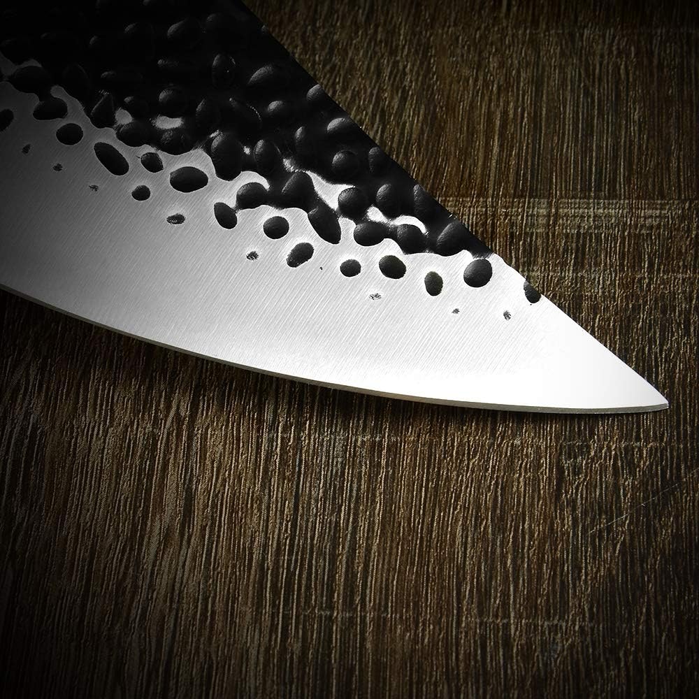 MAYiT Meat Cleaver Knife, Chopping Knives Hammer Pattern Stainless Steel Boning Knife Slicing Chopping Boning Meat Heavy Duty Kitchen Cooking Tools (Size : 7 inch)