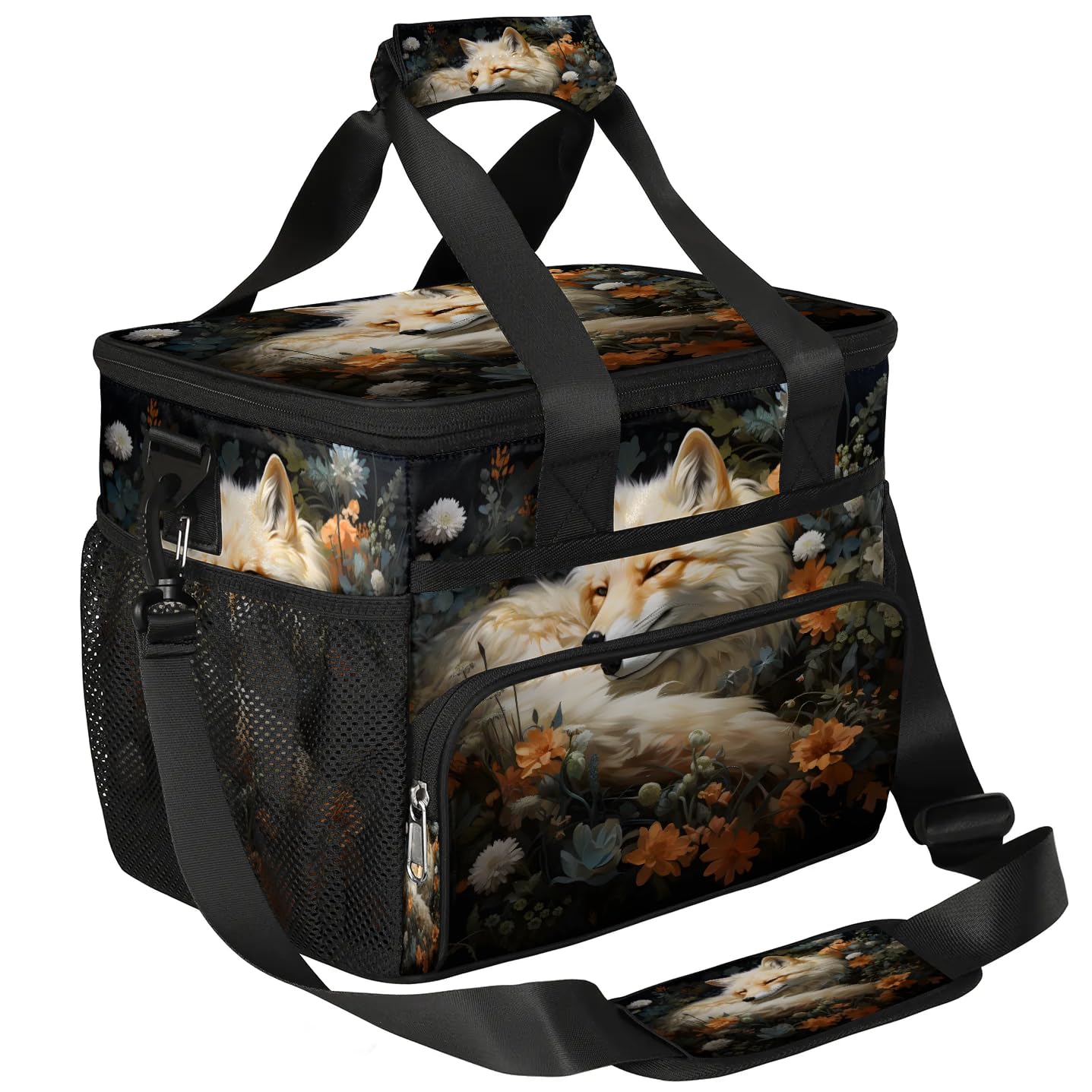 Lunch Box for Men Heavy Duty Insulated Lunch Bag for Women White Fox Lunchbox for Adults Lunch Cooler