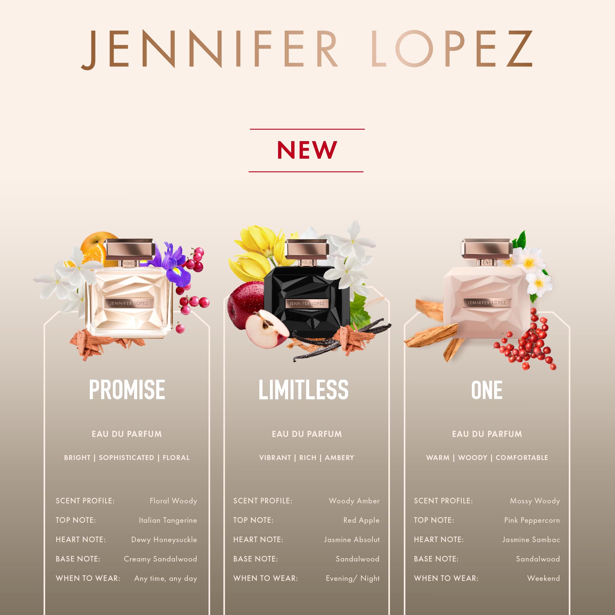Jennifer Lopez Promise Eau De Parfum Spray, 100ml Fine Fragrance from an Approved Stockist