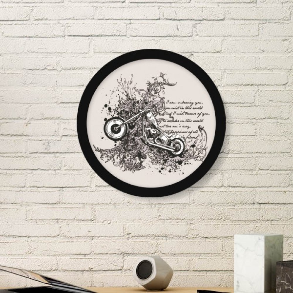 Cadre de peinture de moto fleurie pour décoration murale salon