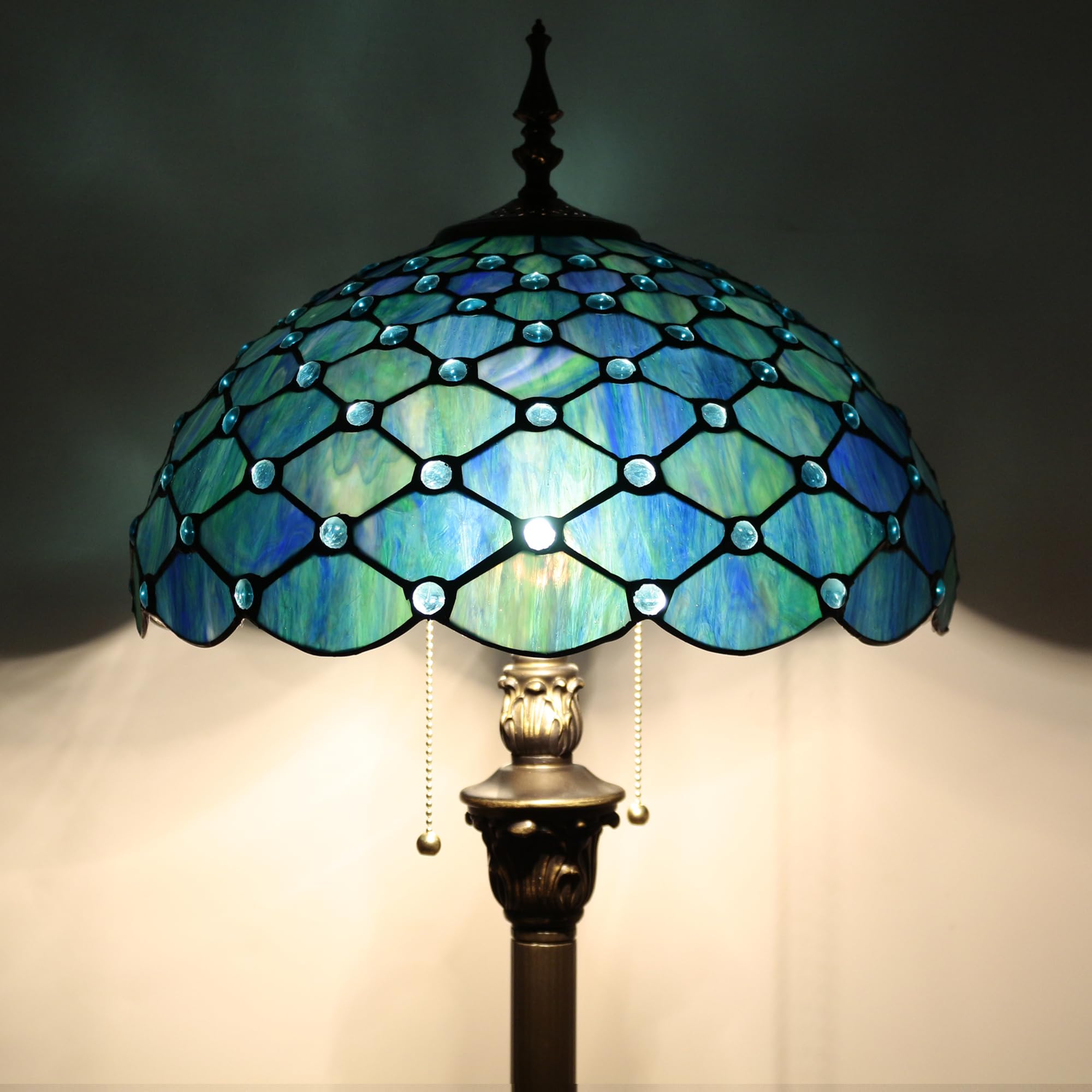 ZJART Tiffany Floor Lamp Stained Glass Lamp 16X16X70 Inch