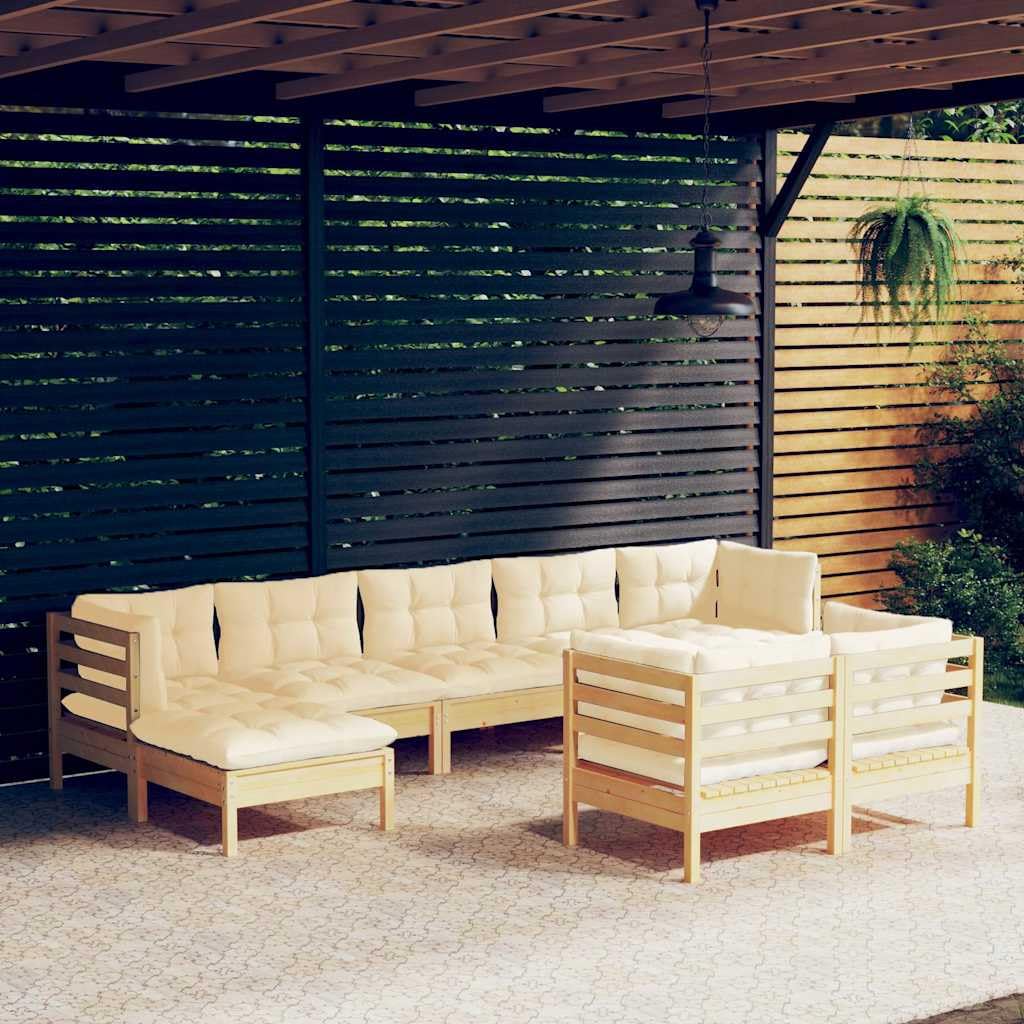lite drewno sosnowe zestaw modułowy kremowy 9 el. 92.5 cm
